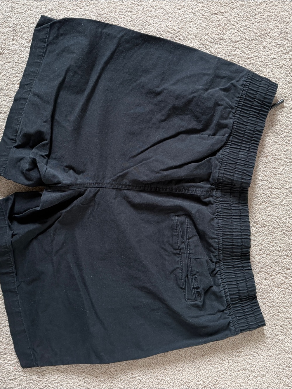 Calvin Klein Black Elastic-Waist Shorts